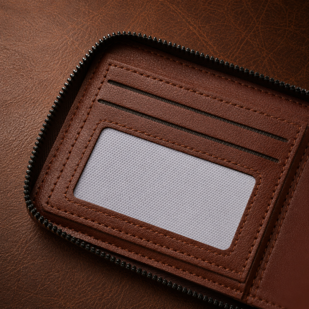 Leather Zipper Wallet