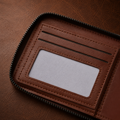 Leather Zipper Wallet