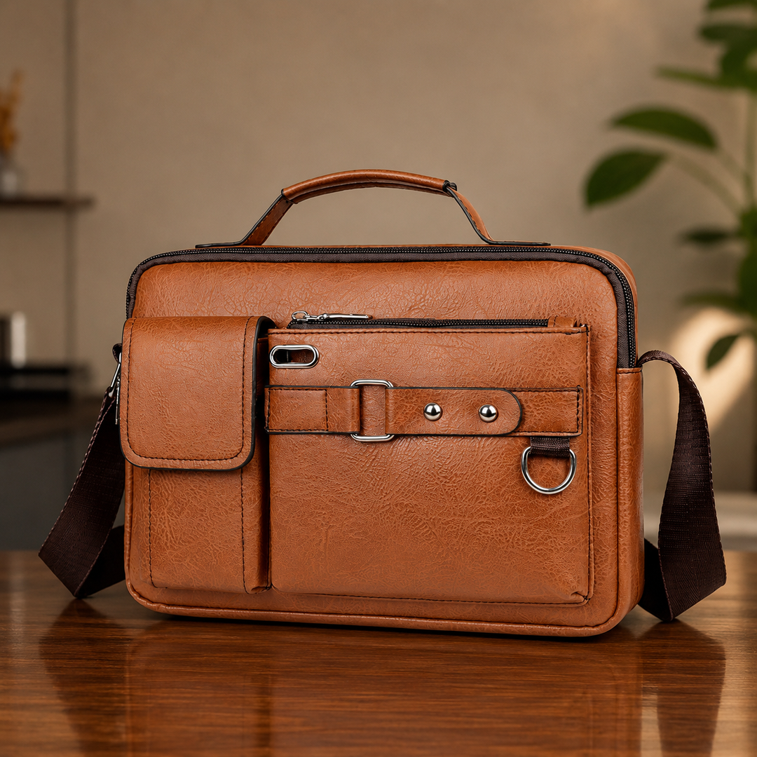 Classic Leather Messenger Bag