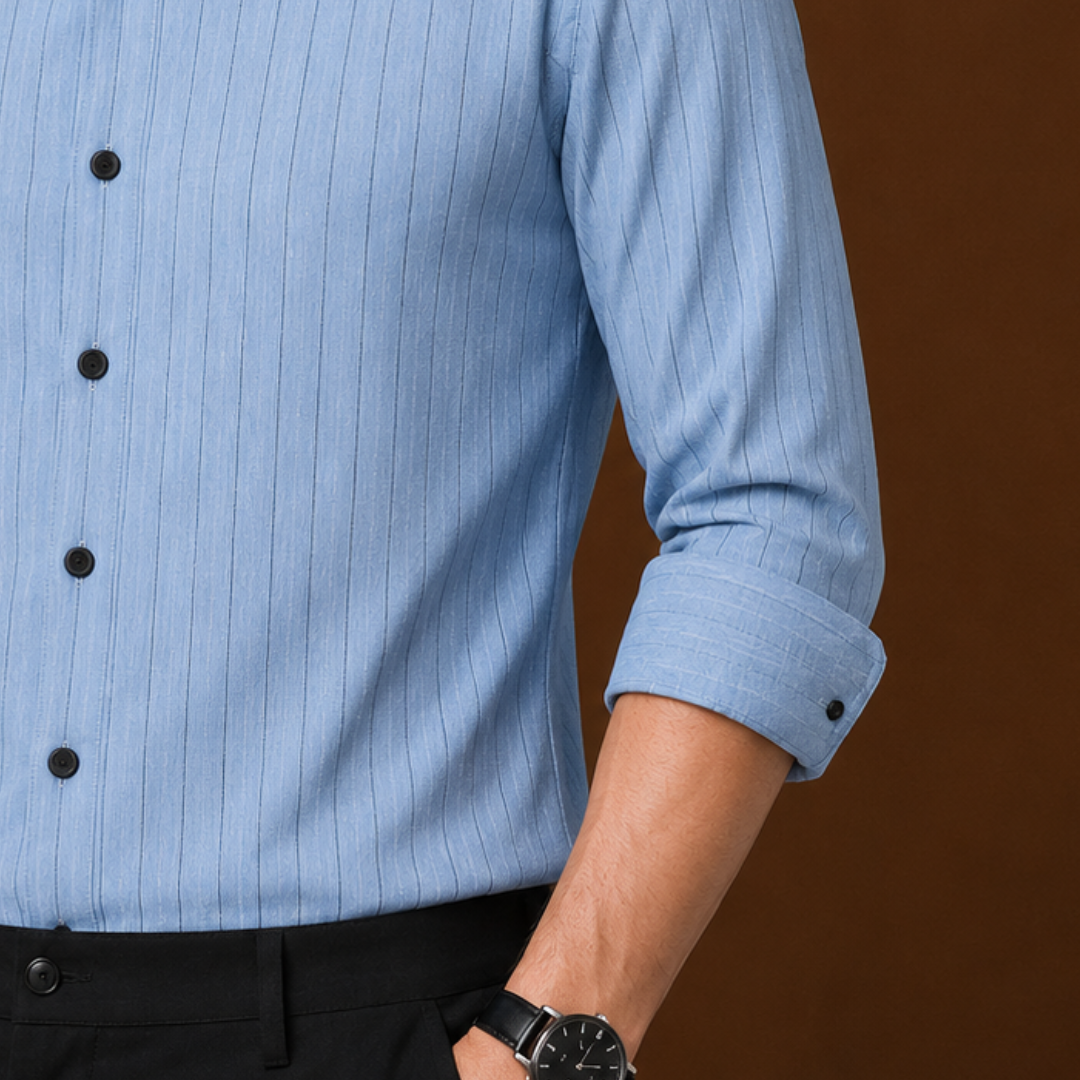 Striped Mandarin Shirt