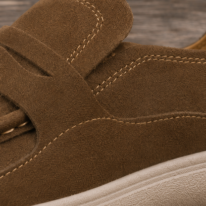 Cushioned Leather Loafer Sneakers