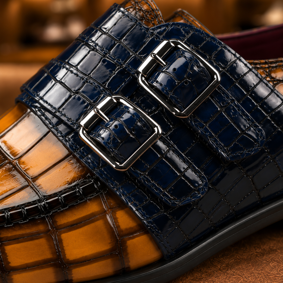 Elegant Crocodile Monk Shoes
