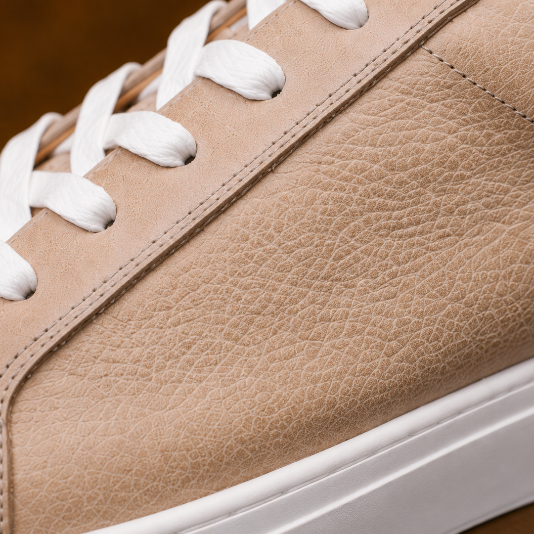 Premium Leather Lace-Up Sneakers
