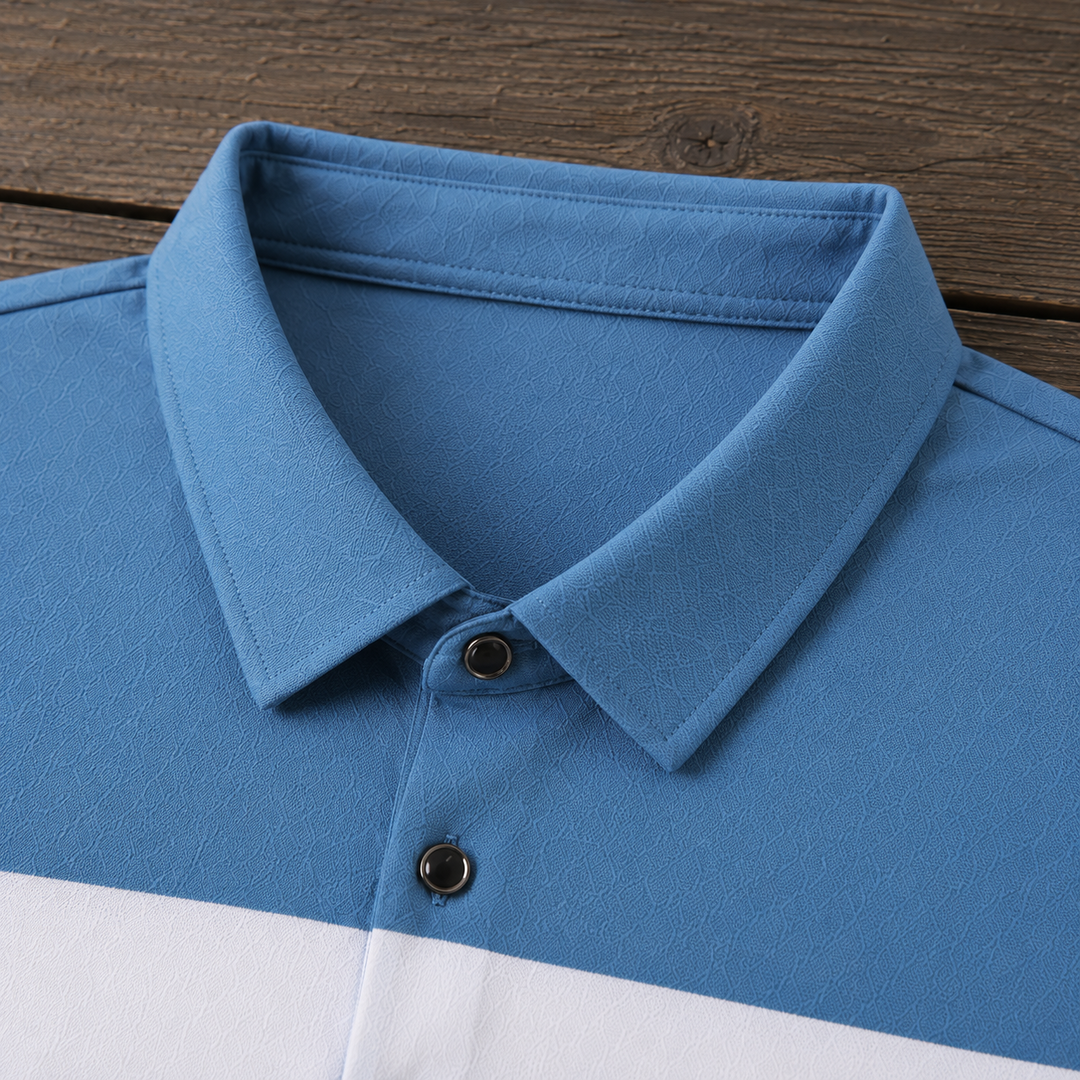 Striped Colorblock Polo Shirt