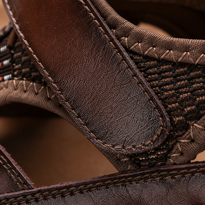 Closed-Toe Leather Sandals