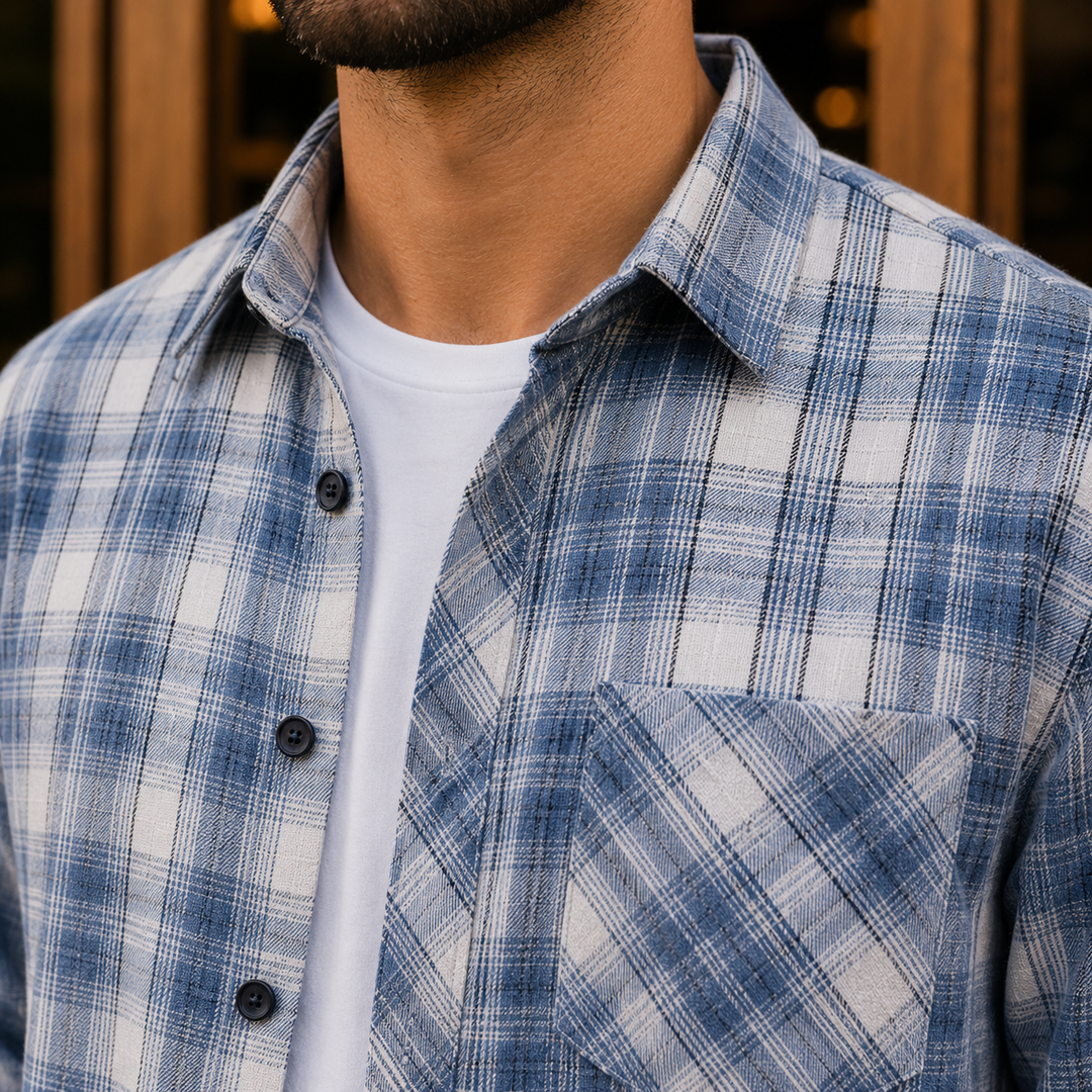 Plaid Button-Up Shirt