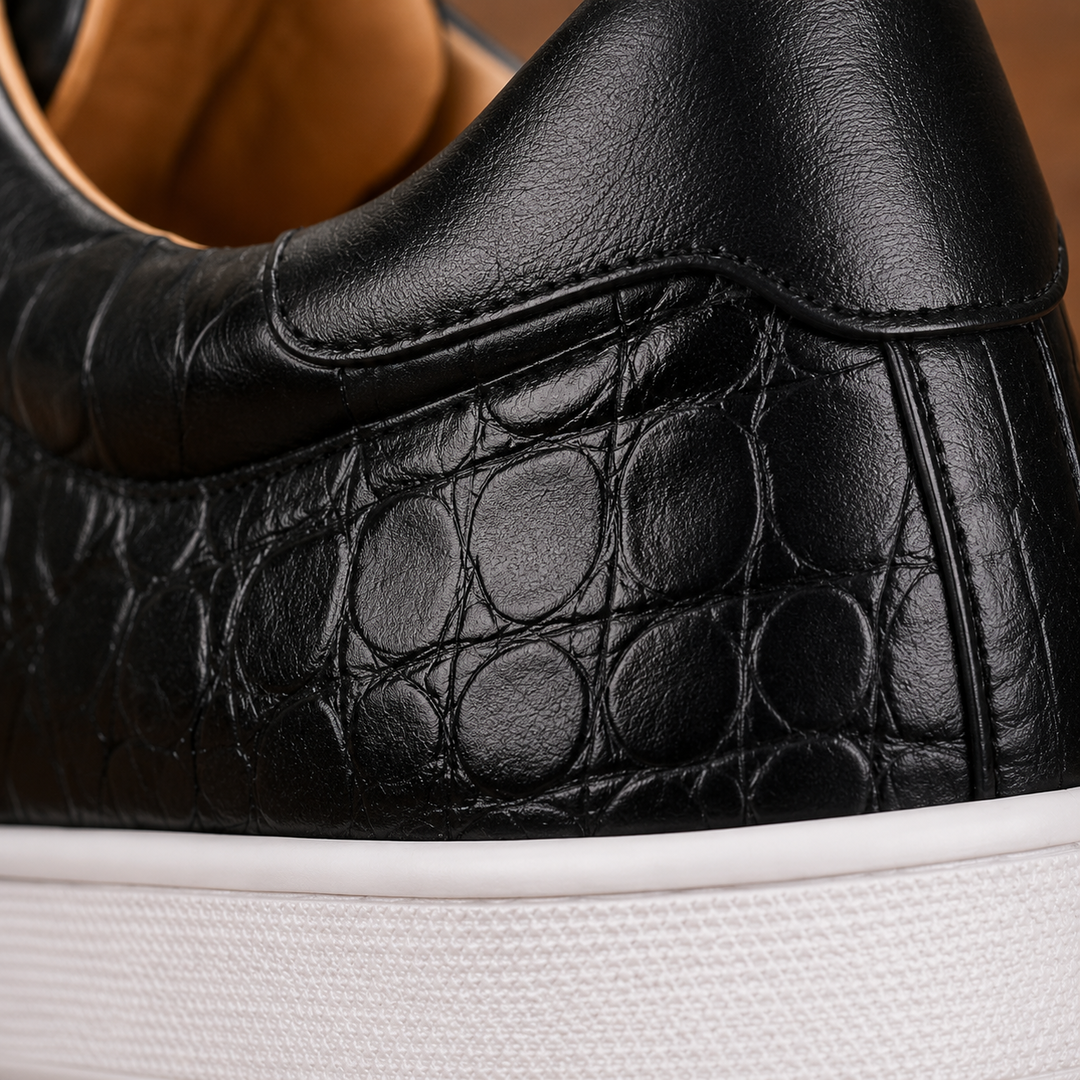 Textured Leather Sneakers