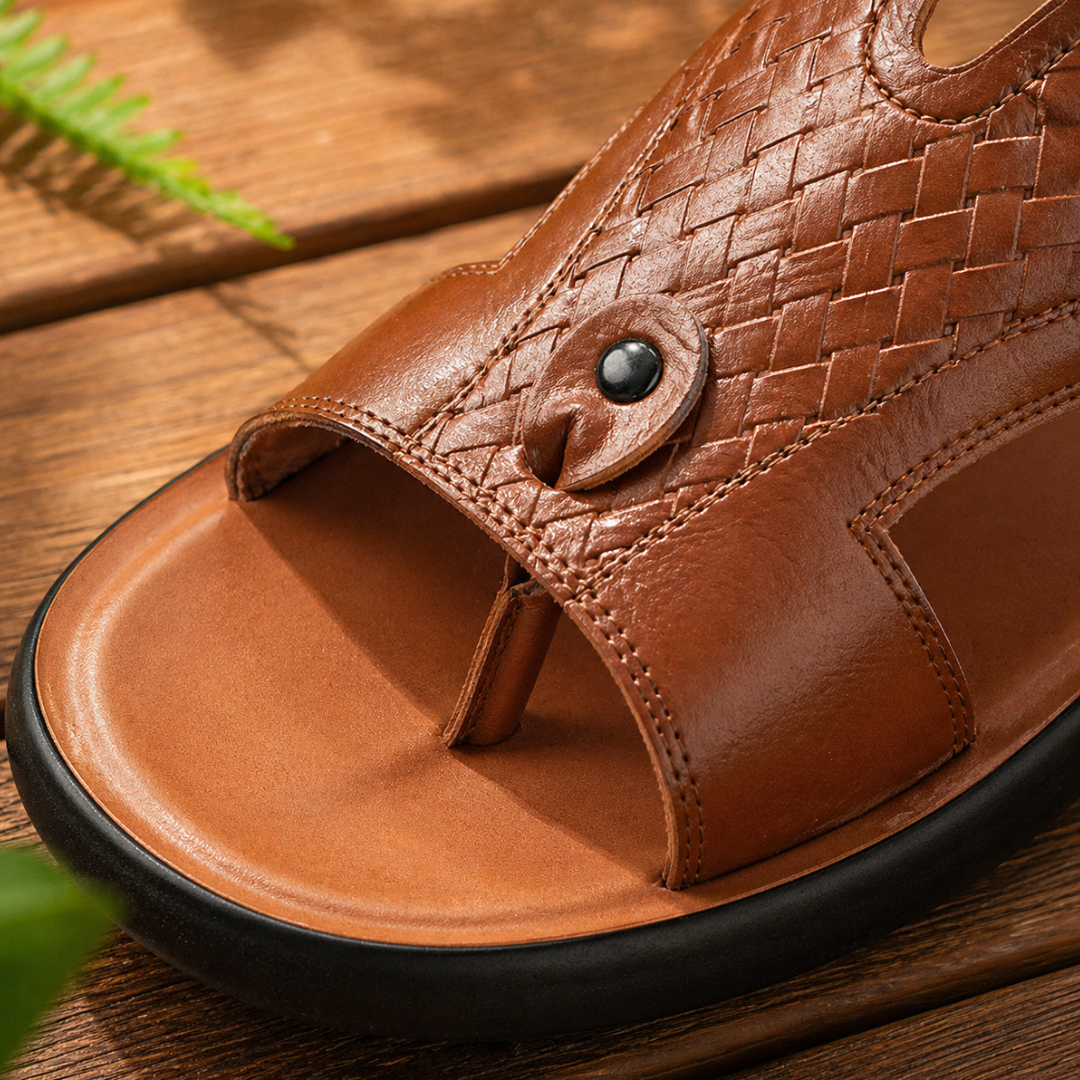 Leather Slide Sandals