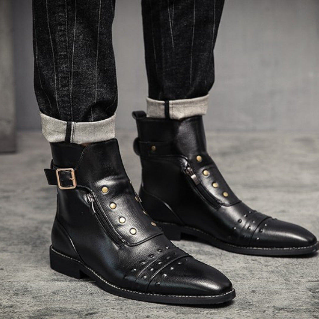 HIGH-TOP LEATHER BOOTS