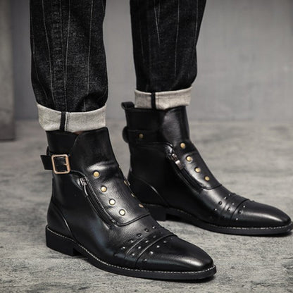 HIGH-TOP LEATHER BOOTS