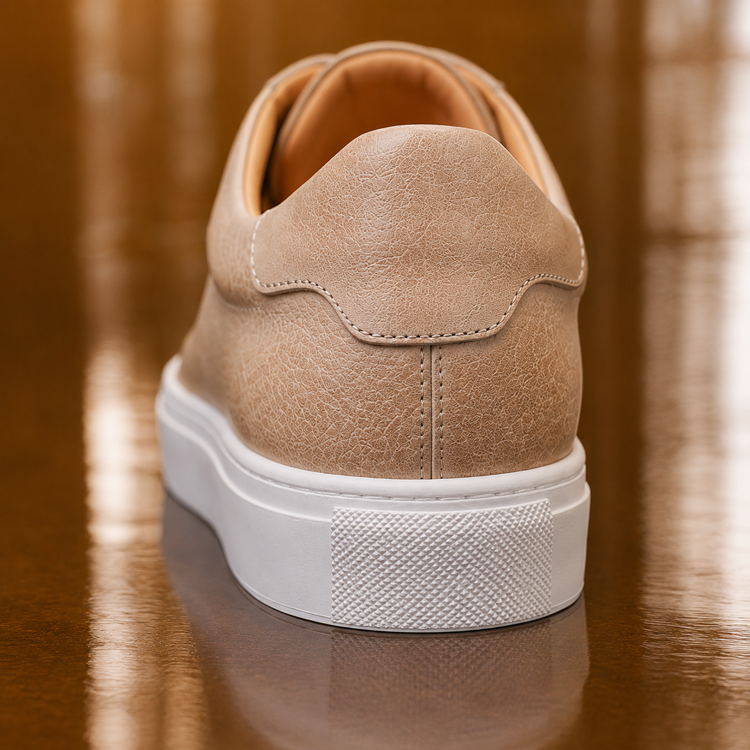 Premium Leather Lace-Up Sneakers