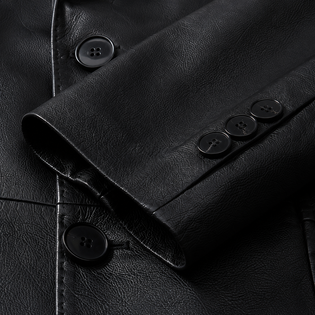 Leather Two-Button Blazer