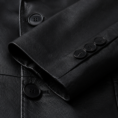 Leather Two-Button Blazer