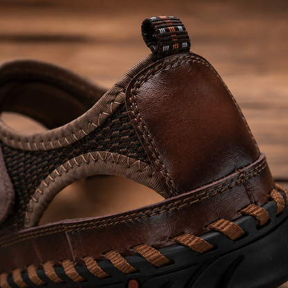 Closed-Toe Leather Sandals