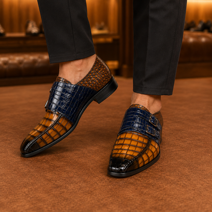 Elegant Crocodile Monk Shoes