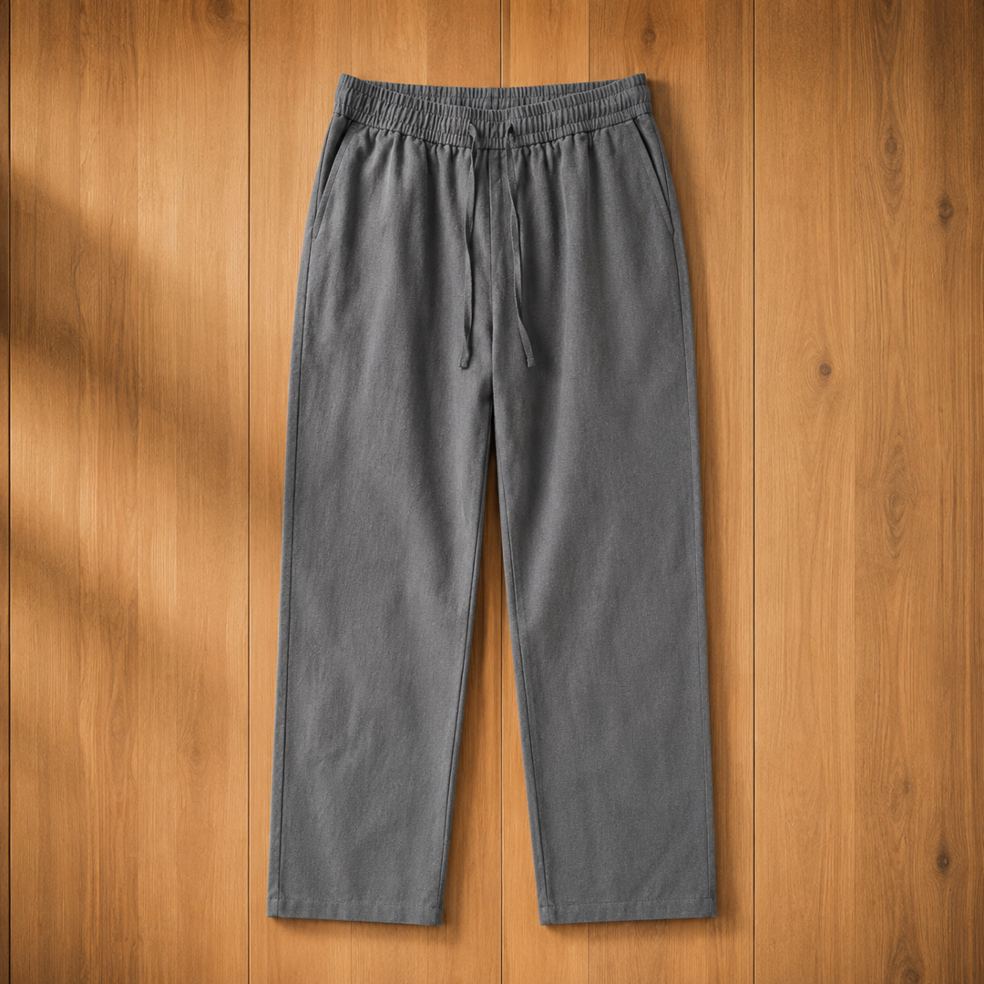 Drawstring Straight-Leg Trousers