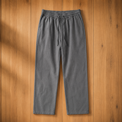 Drawstring Straight-Leg Trousers
