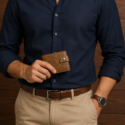 Stitched Leather Bifold Wallet