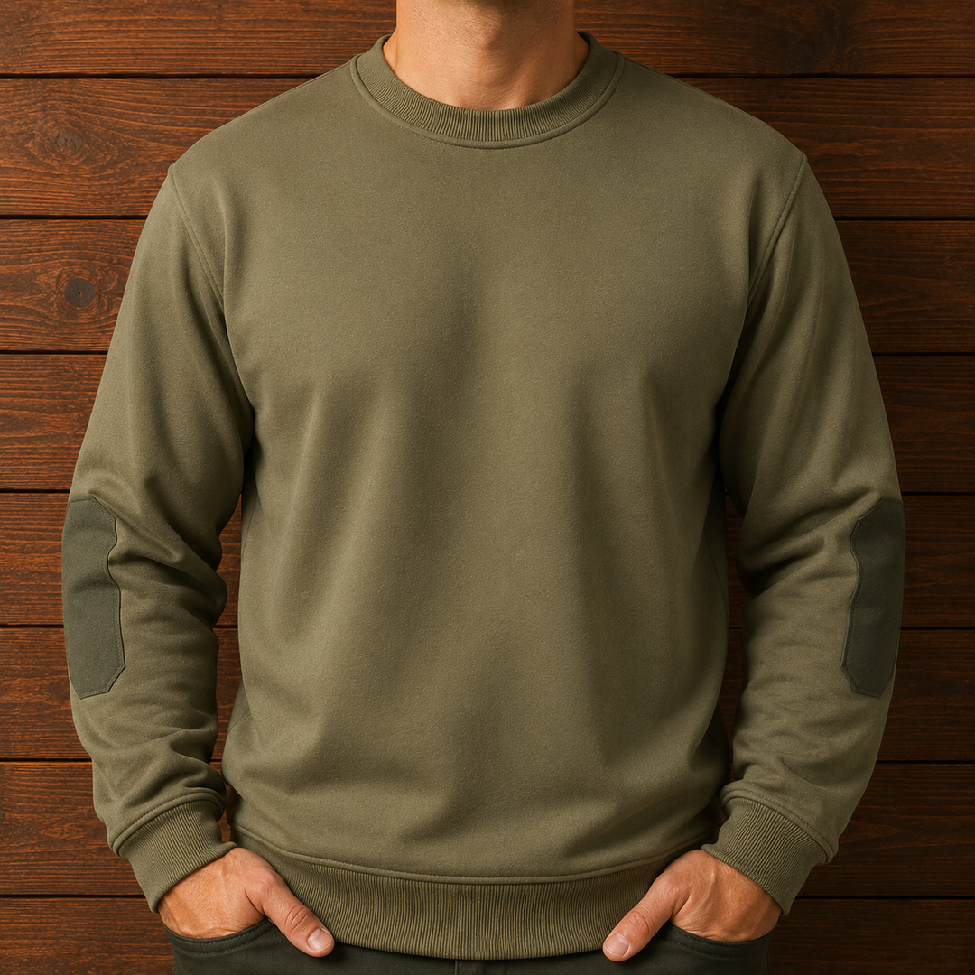 Crewneck Elbow-Patch Sweatshirt