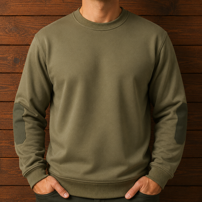 Crewneck Elbow-Patch Sweatshirt