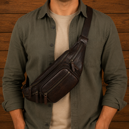 Compact Leather Belt Bag