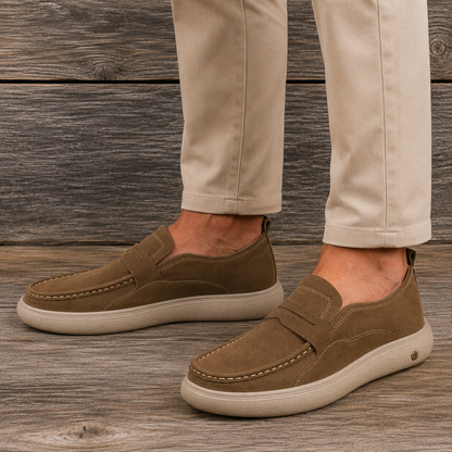 Cushioned Leather Loafer Sneakers