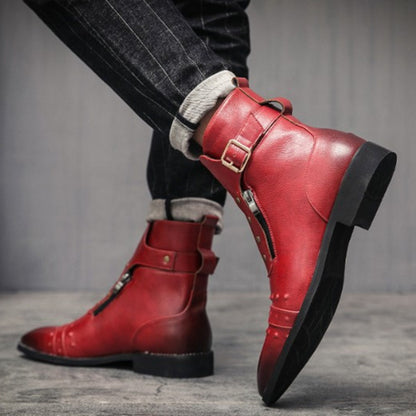 HIGH-TOP LEATHER BOOTS