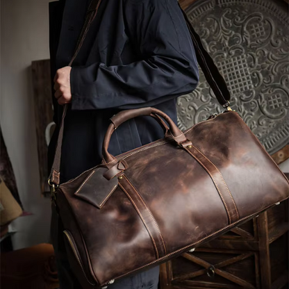 TRAVEL VINTAGE LEATHER DUFFLE BAG