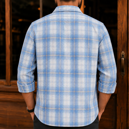 Plaid Button-Up Shirt