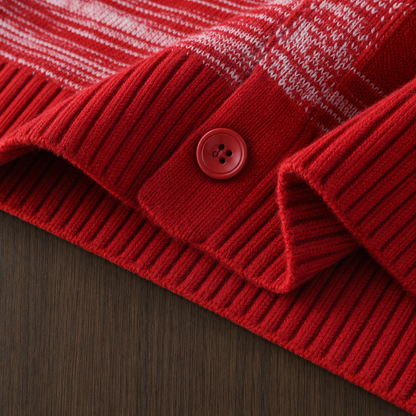 Stripe Button-Up Knit Cardigan