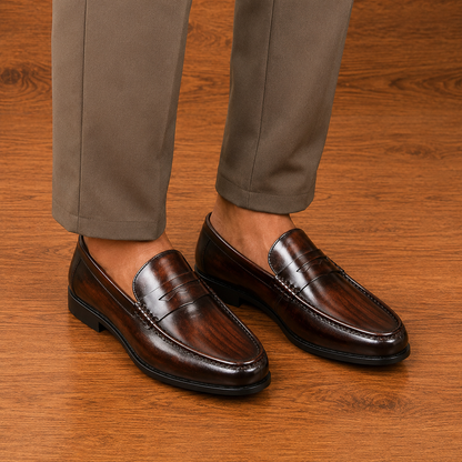 Slip-On Leather Penny Loafers