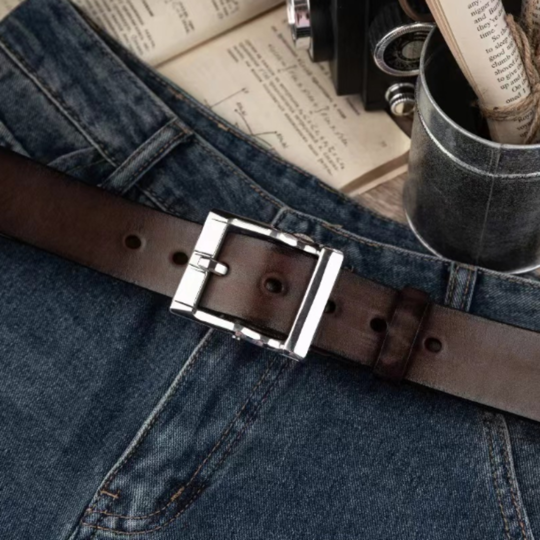 Rivet Detail Leather Belt