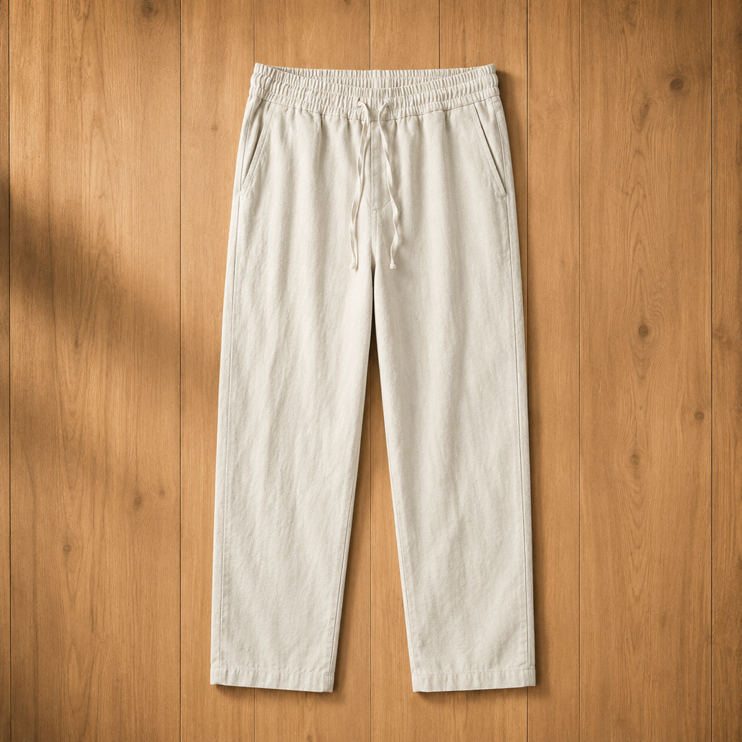 Drawstring Straight-Leg Trousers