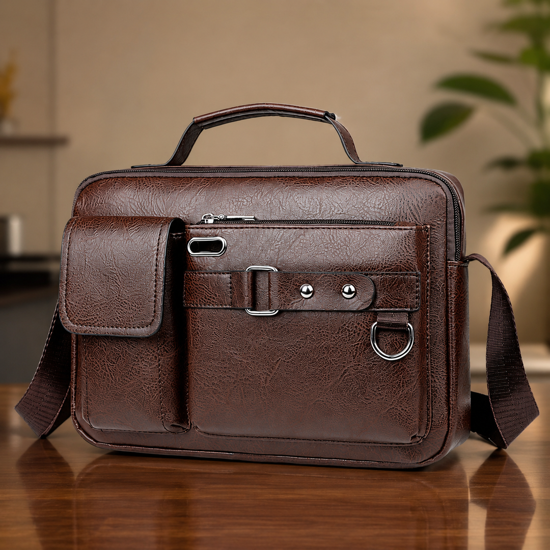 Classic Leather Messenger Bag
