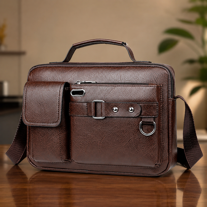 Classic Leather Messenger Bag