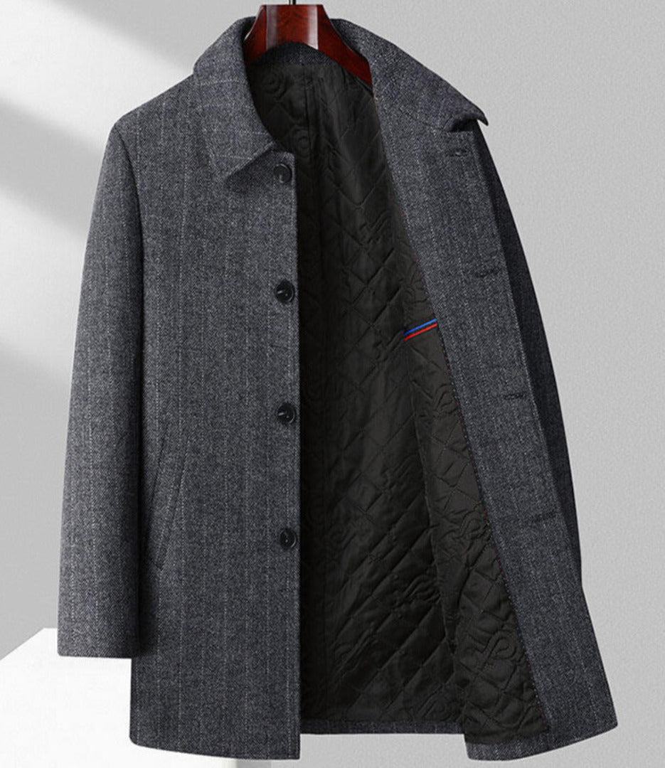 PREMIUM STRIPED WOOL COAT