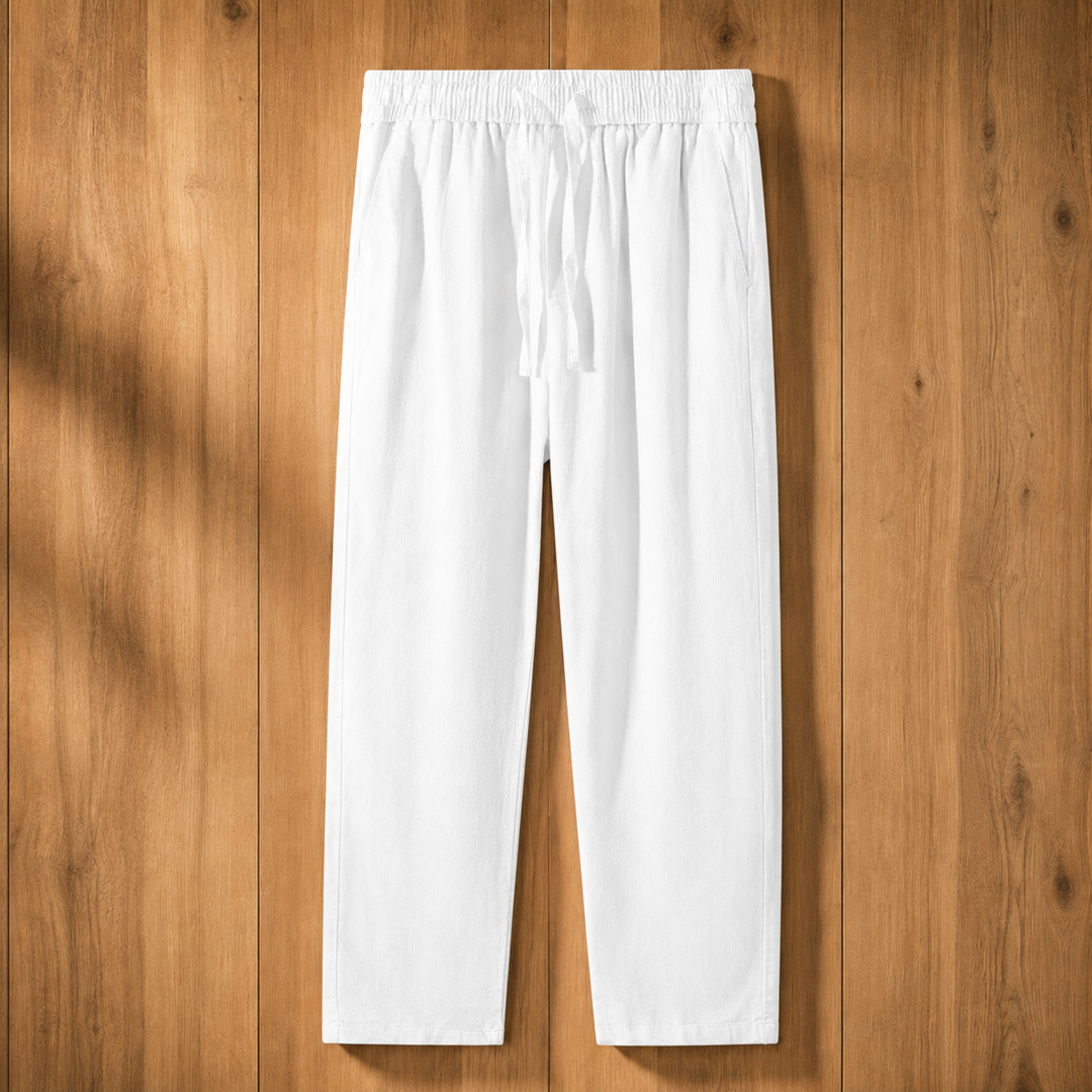 Drawstring Straight-Leg Trousers