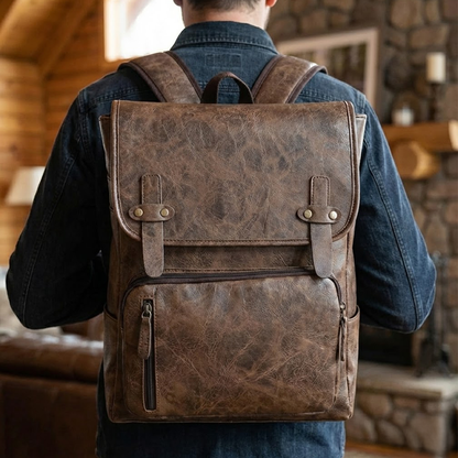 Vintage Leather Office Backpack