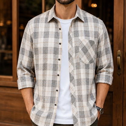 Plaid Button-Up Shirt