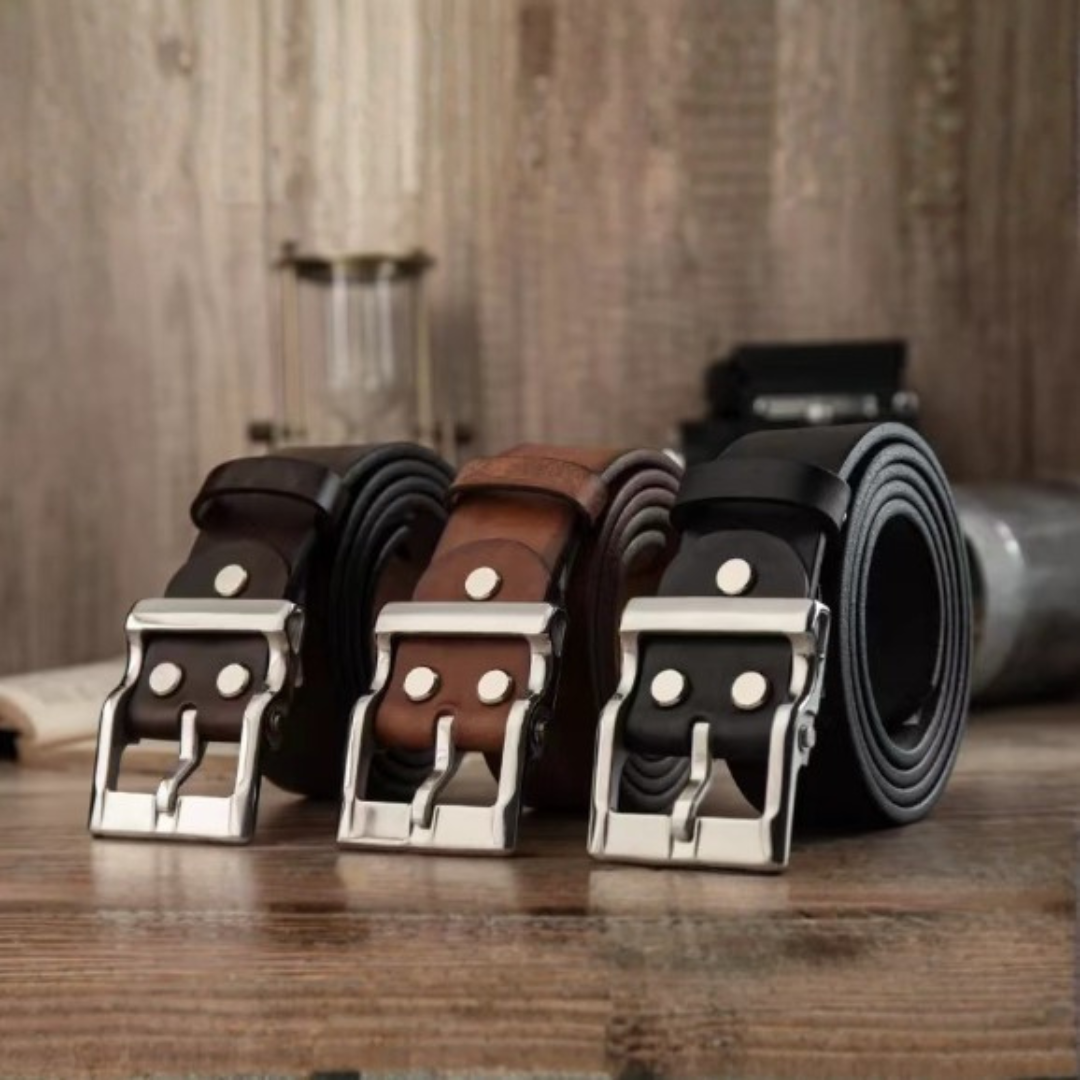 Rivet Detail Leather Belt