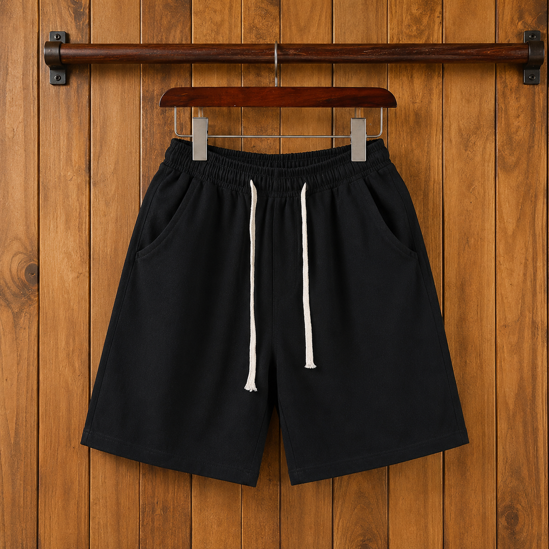 Drawstring Cotton Beach Shorts