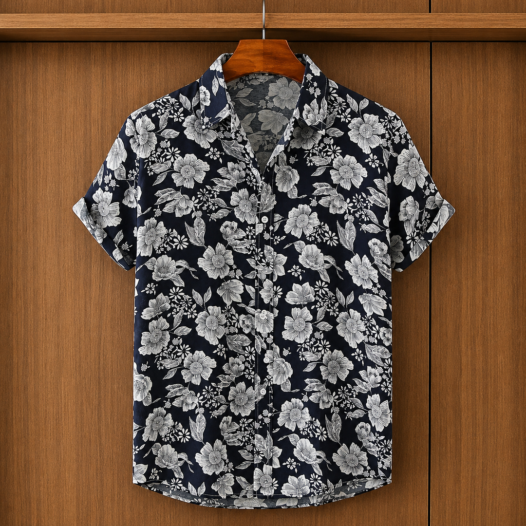 Printed Button-Up Shirt