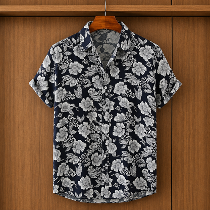 Printed Button-Up Shirt