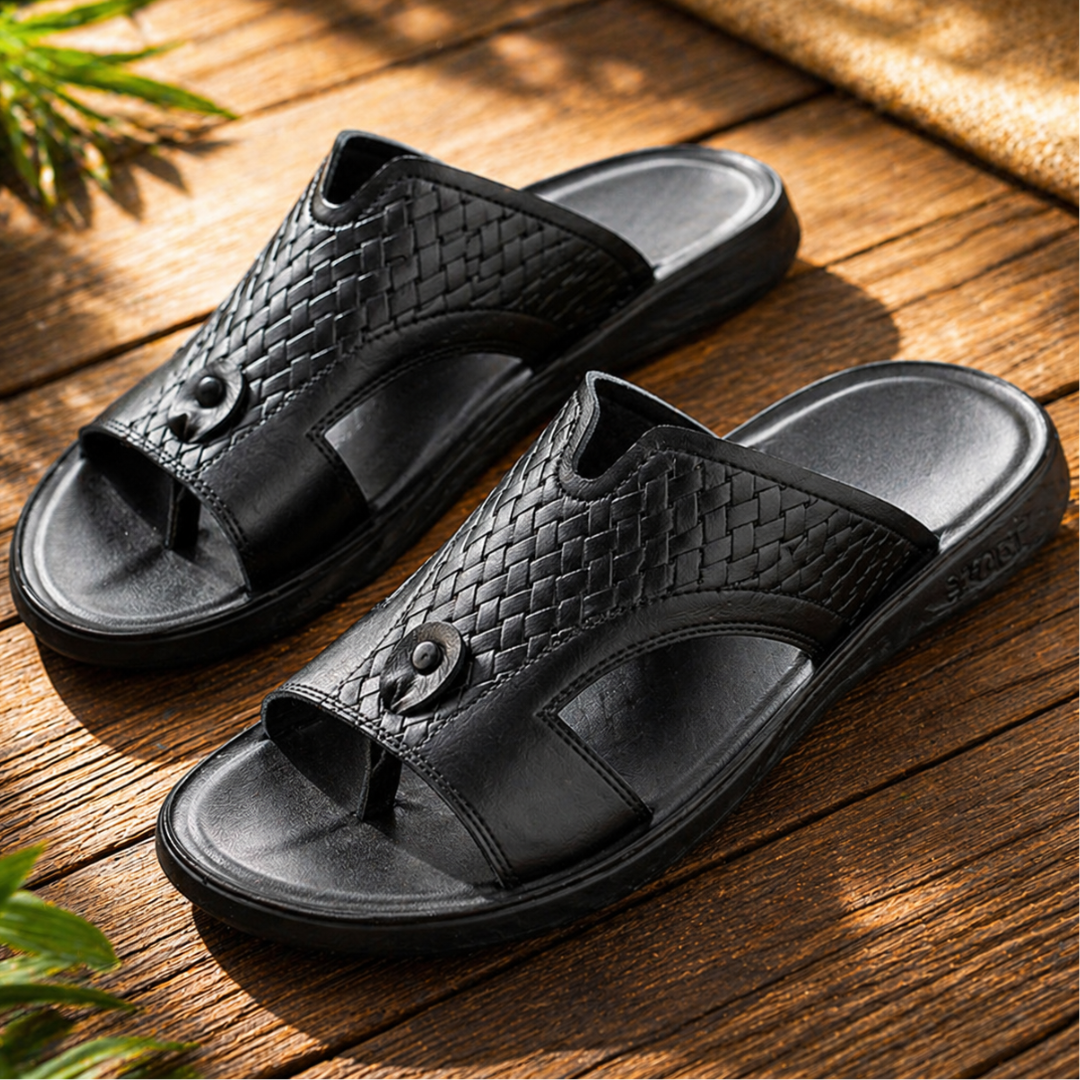 Leather Slide Sandals