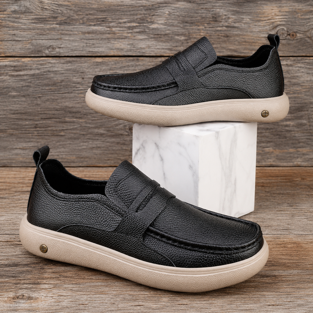Cushioned Leather Loafer Sneakers