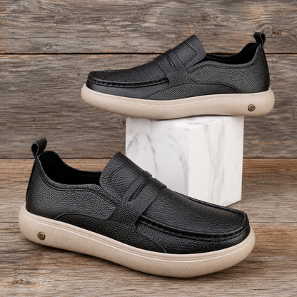 Cushioned Leather Loafer Sneakers