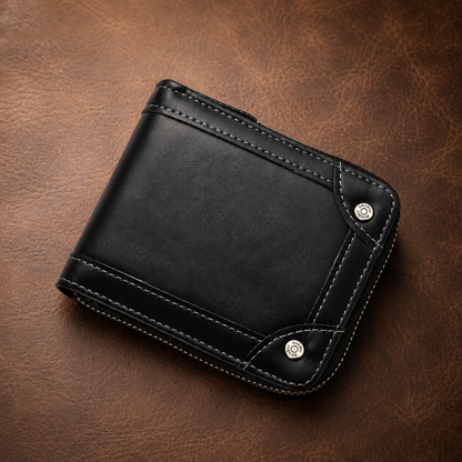 Leather Zipper Wallet