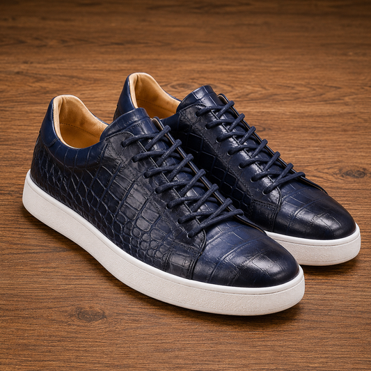 Textured Leather Sneakers