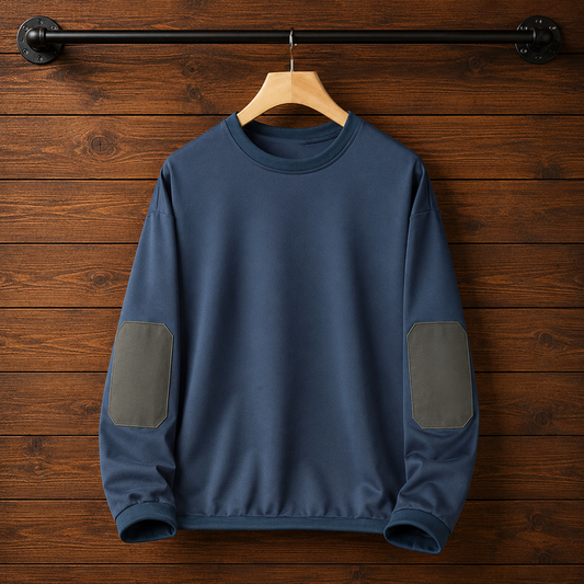 Crewneck Elbow-Patch Sweatshirt