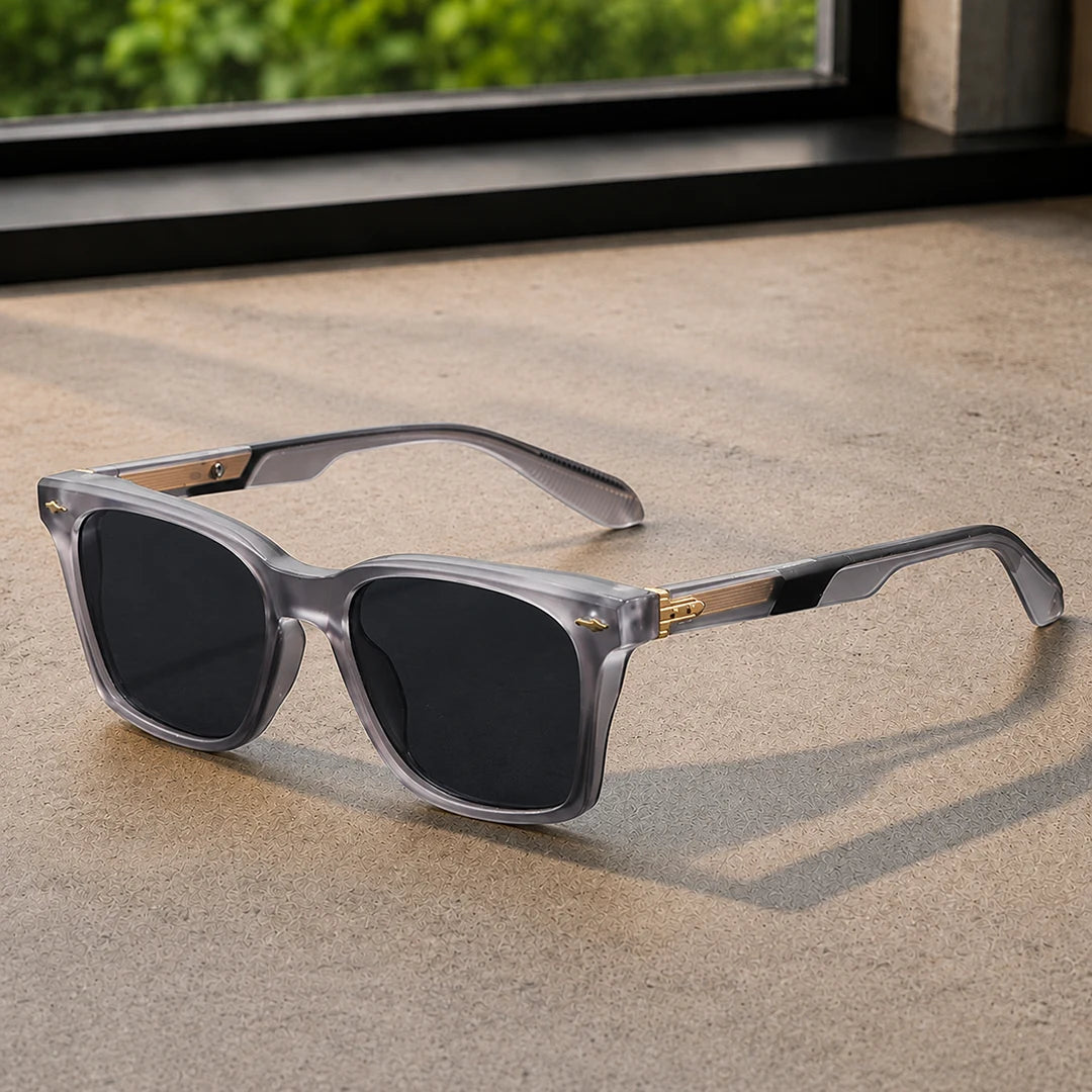 Bold Rectangular Frame Sunglasses